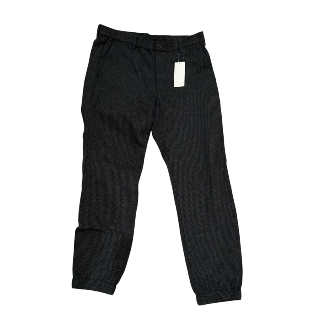 Uniqlo Men's Flannel Workwear Black Gray houndstooth joggers size L NWT